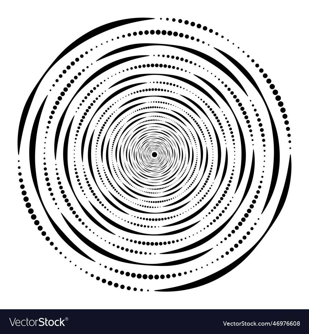 Geometric abstract round shape from lines and dots vector image Geometric abstract round shape from lines and dots