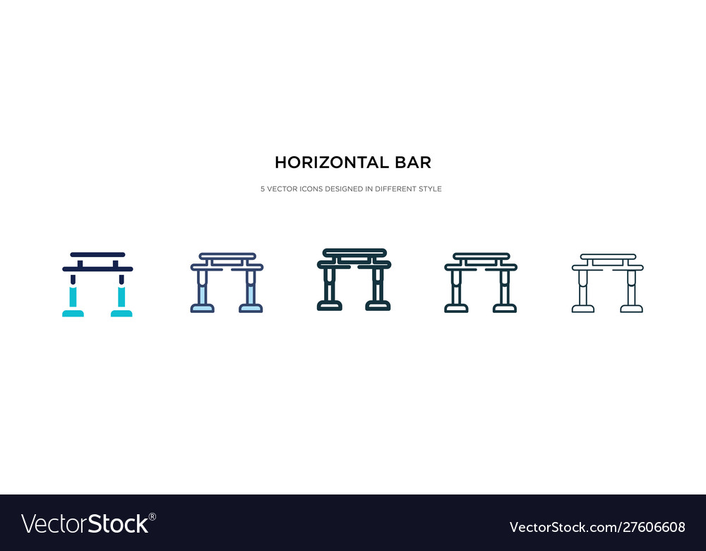 Horizontal bar icon in different style two vector image Horizontal bar icon in different style two