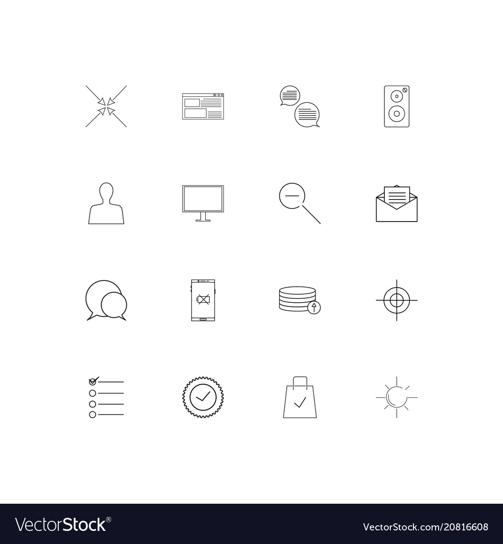 Interface linear thin icons set outlined simple