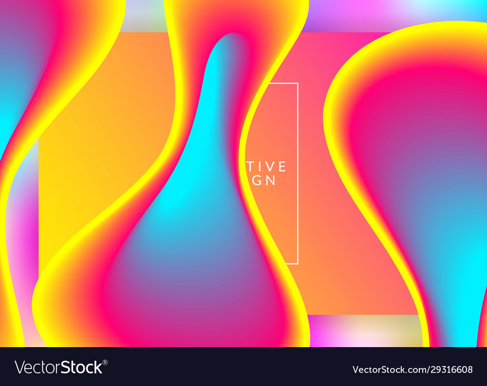 Liquid fluid with dynamic elements and shapes vector image Liquid fluid with dynamic elements and shapes