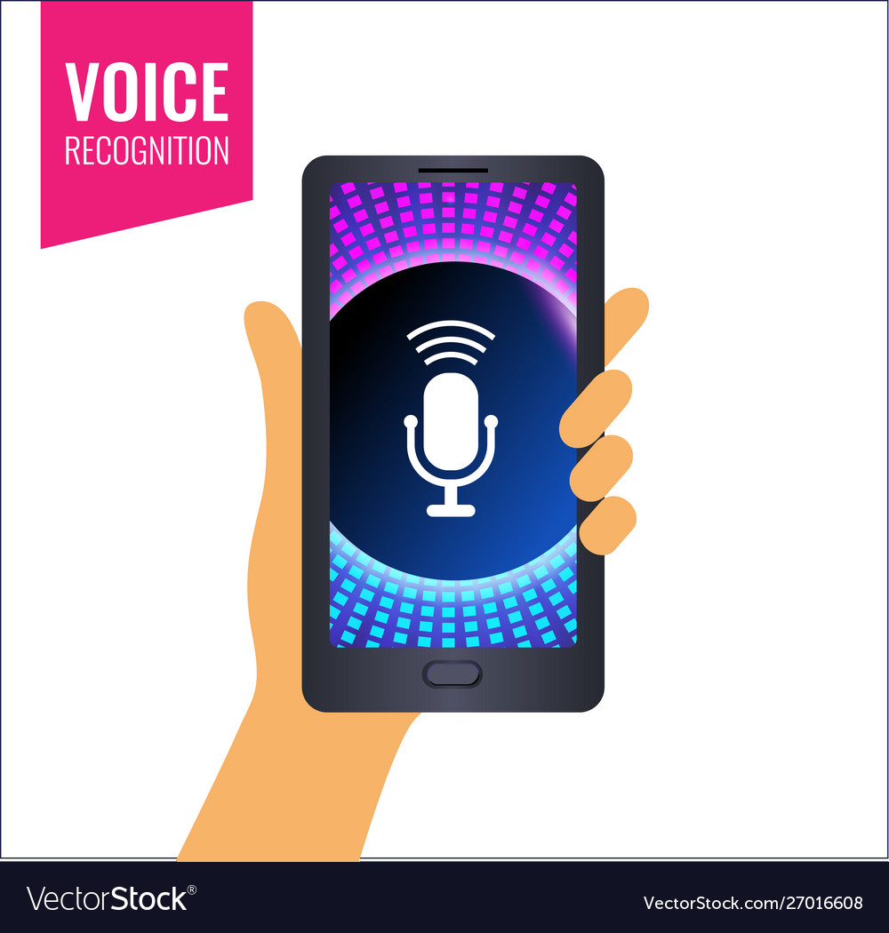 Mobile App For Voice Recognition Or Music Sounds Vector Image