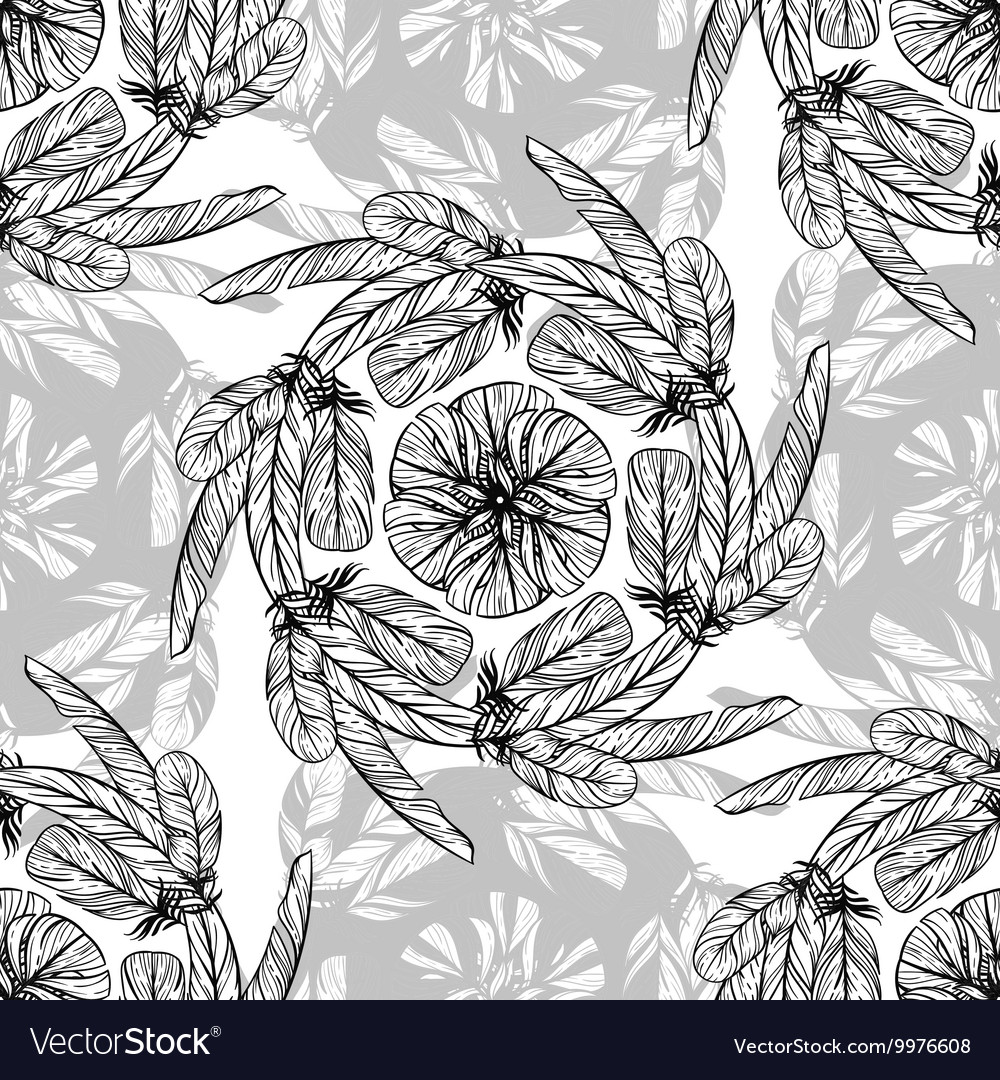 Monochrome circular pattern round kaleidoscope