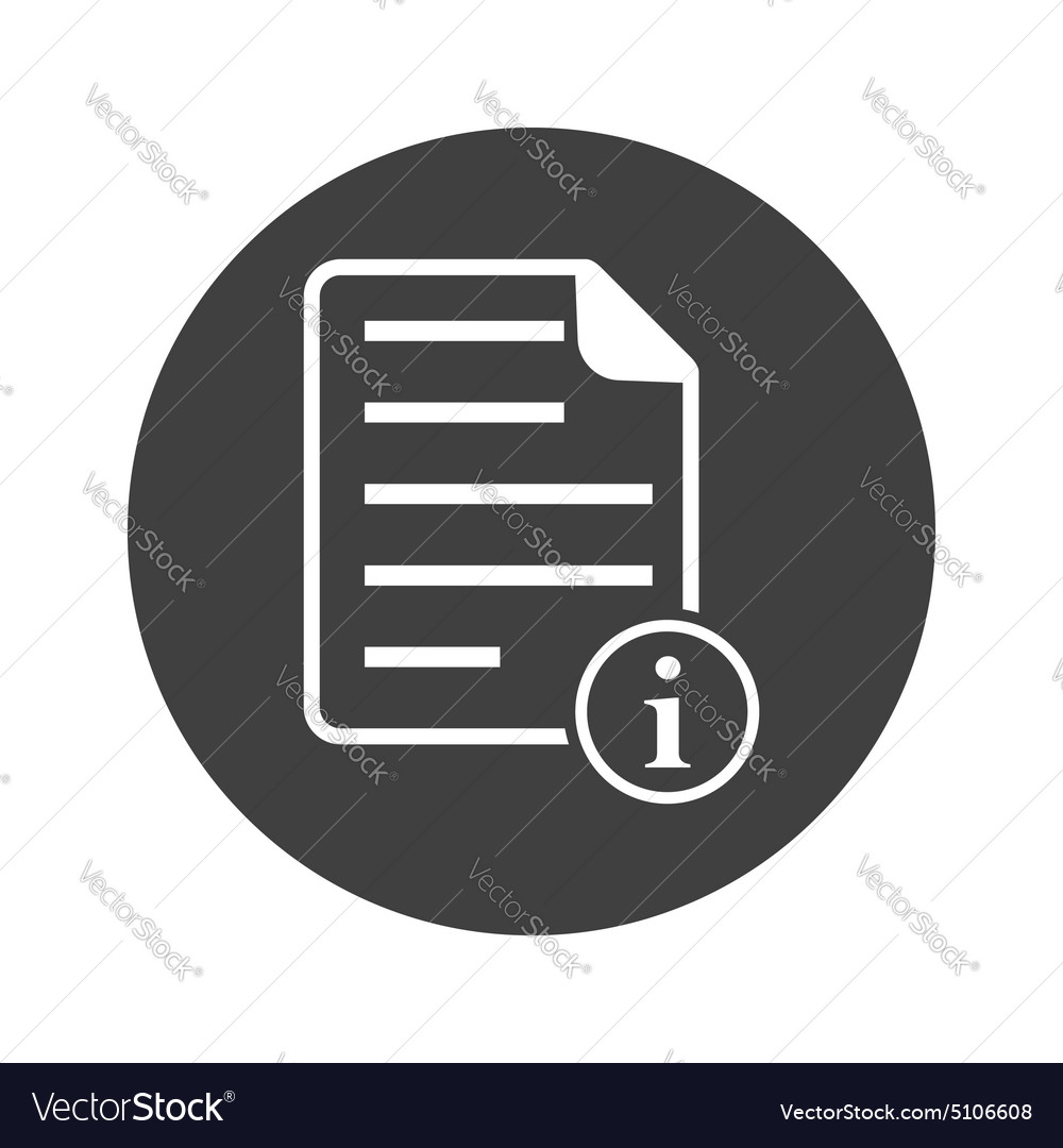 Monochrome round information document icon