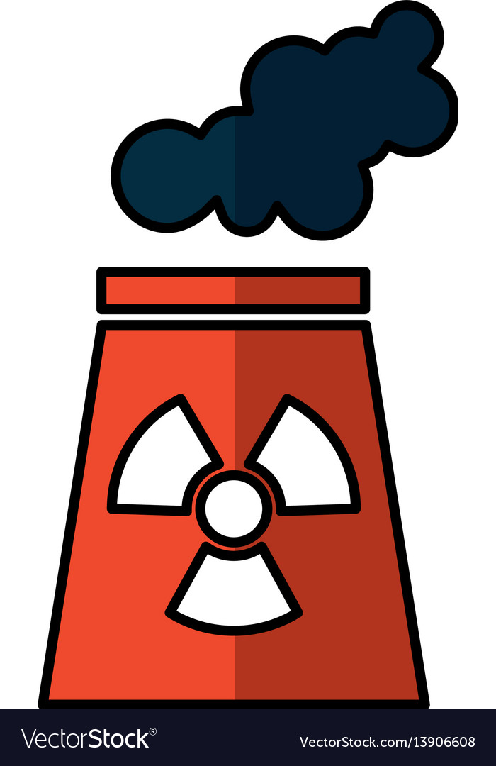 Nuclear plant chimney icon Royalty Free Vector Image