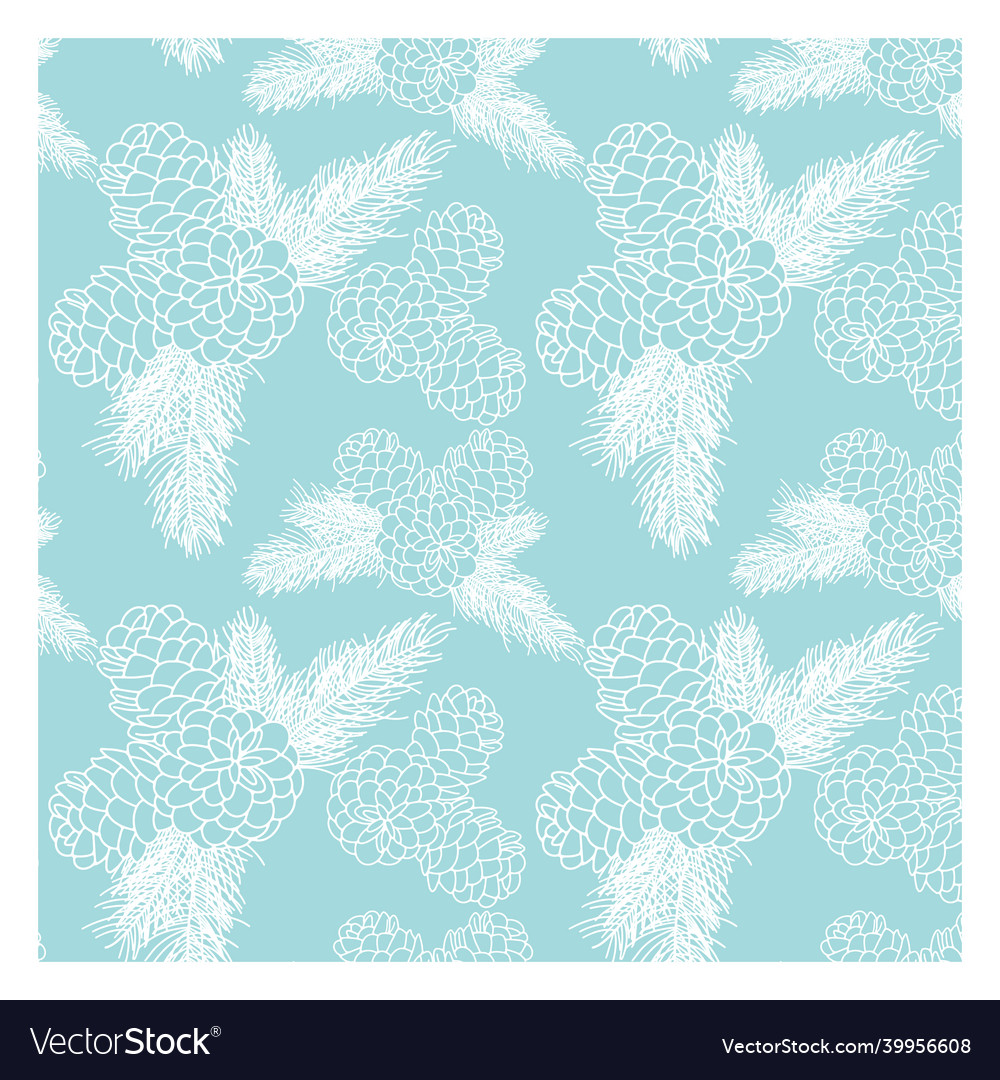 Pine cones and twigs pattern