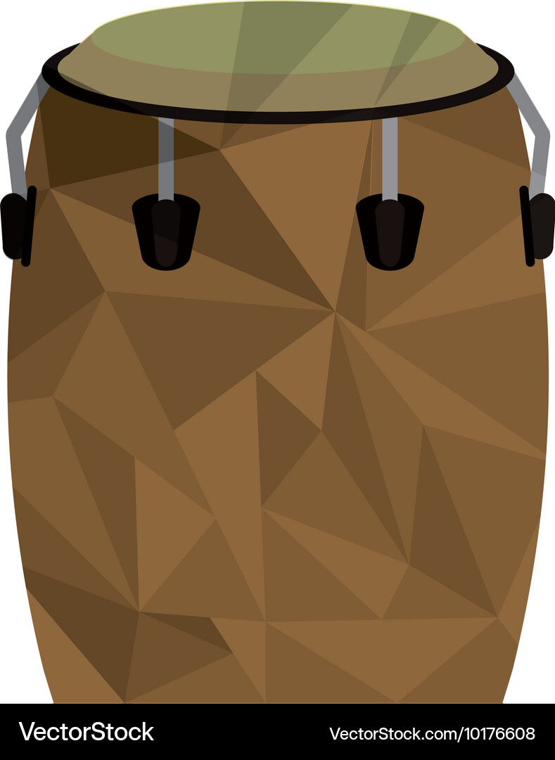 Polygon texture conga icon Royalty Free Vector Image