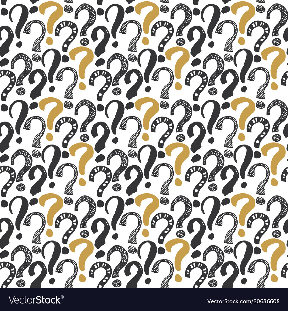 Questions marks seamless pattern hand drawn vector image Questions marks seamless pattern hand drawn
