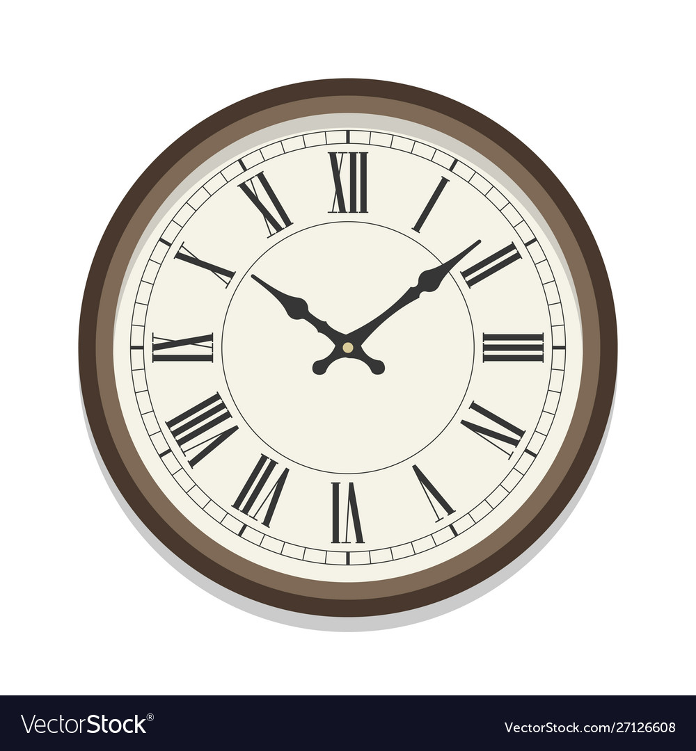 Retro roman clock icon single isolated Royalty Free Vector