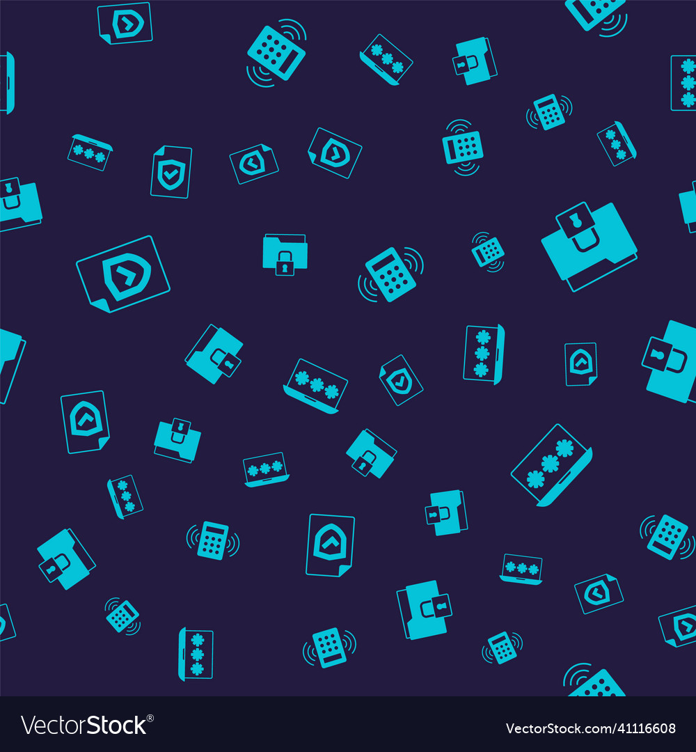 Set contract with shield folder and lock vector image Set contract with shield folder and lock