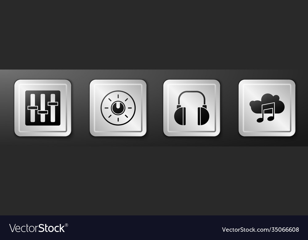 Set sound mixer controller dial knob level Vector Image Set sound mixer controller dial knob level