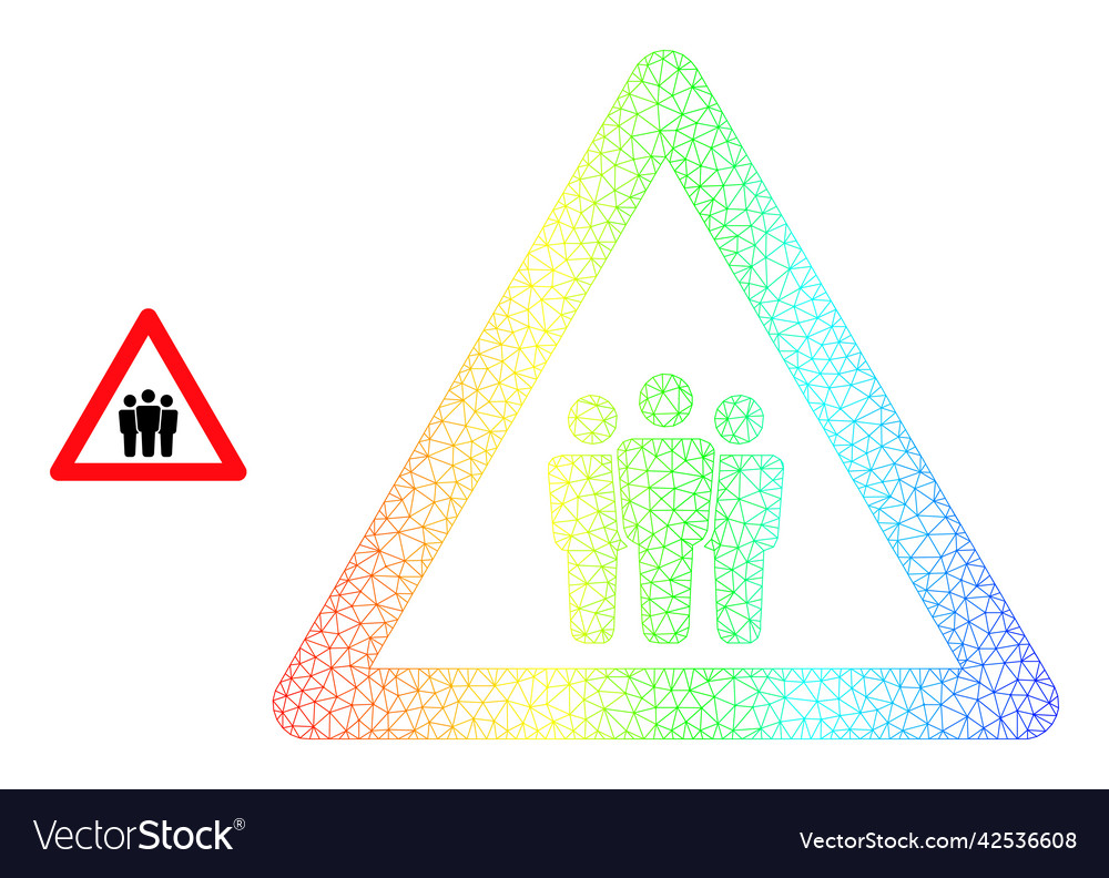 Spectral net gradient people warning icon vector image Spectral net gradient people warning icon
