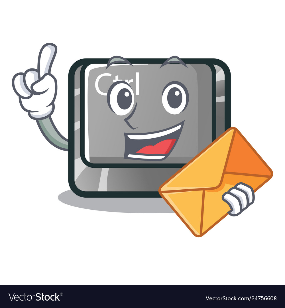 With envelope ctrl button isolated in mascot