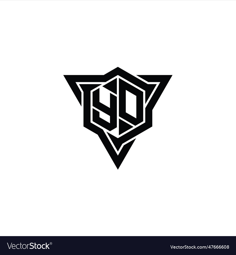 Yd logo monogram hexagon shape with triangle Vector Image Yd logo monogram hexagon shape with triangle