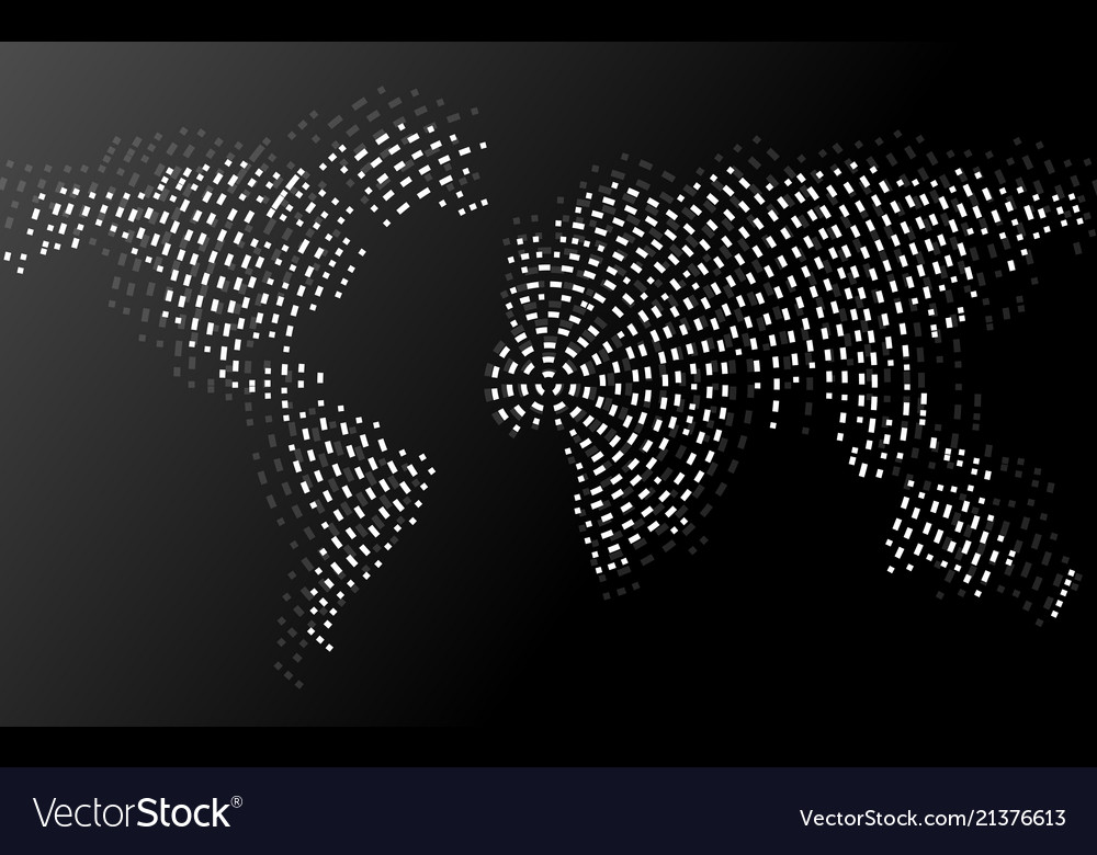Abstract world map of radial lines