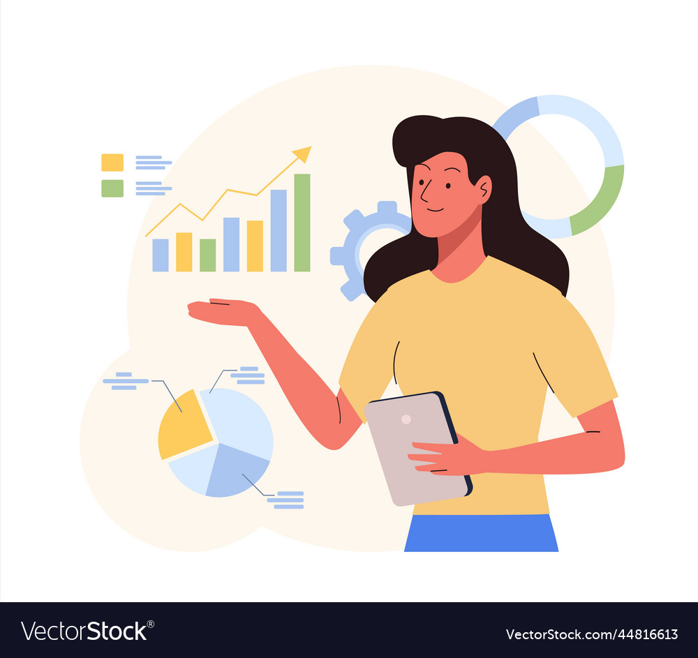 Business concept of statistical and data analysis vector image Business concept of statistical and data analysis