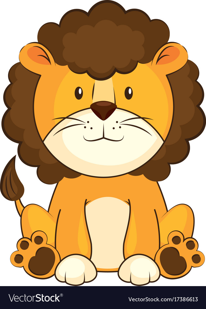 Cute lion character icon