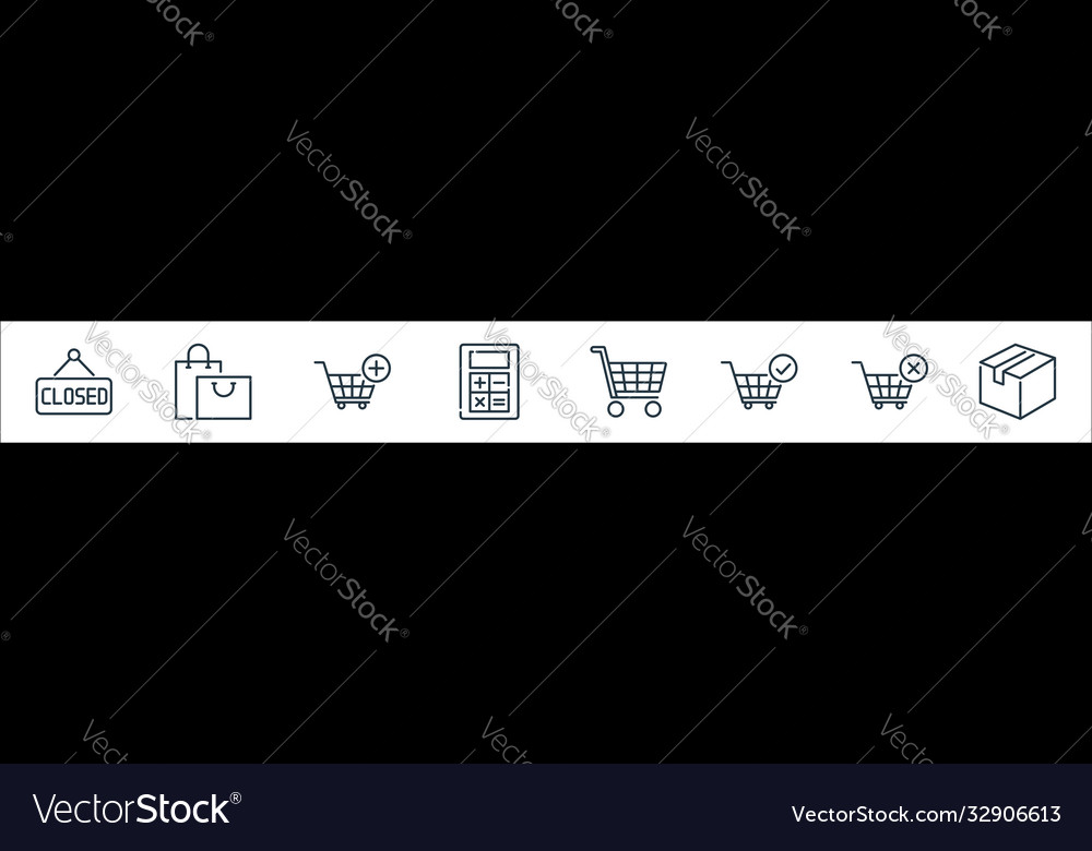 Ecommerce line icons linear set quality vector image Ecommerce line icons linear set quality