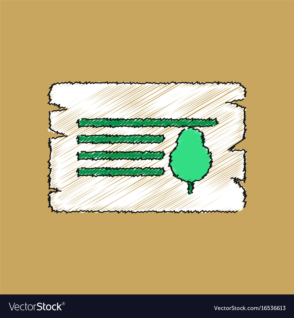 Flat shading style icon paper from tree