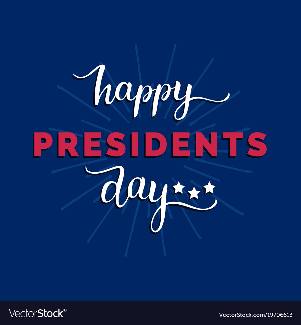 Happy presidents day handwritten phrase Royalty Free Vector