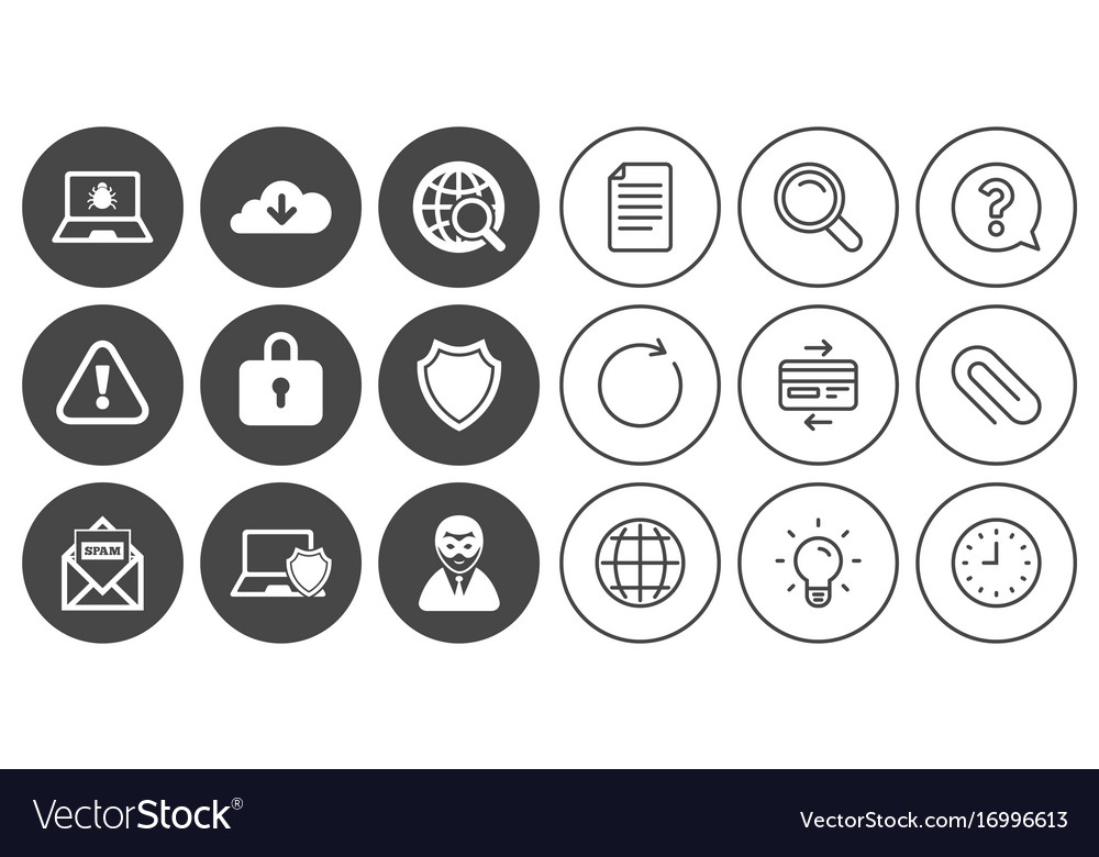 Internet privacy icons cyber crime signs