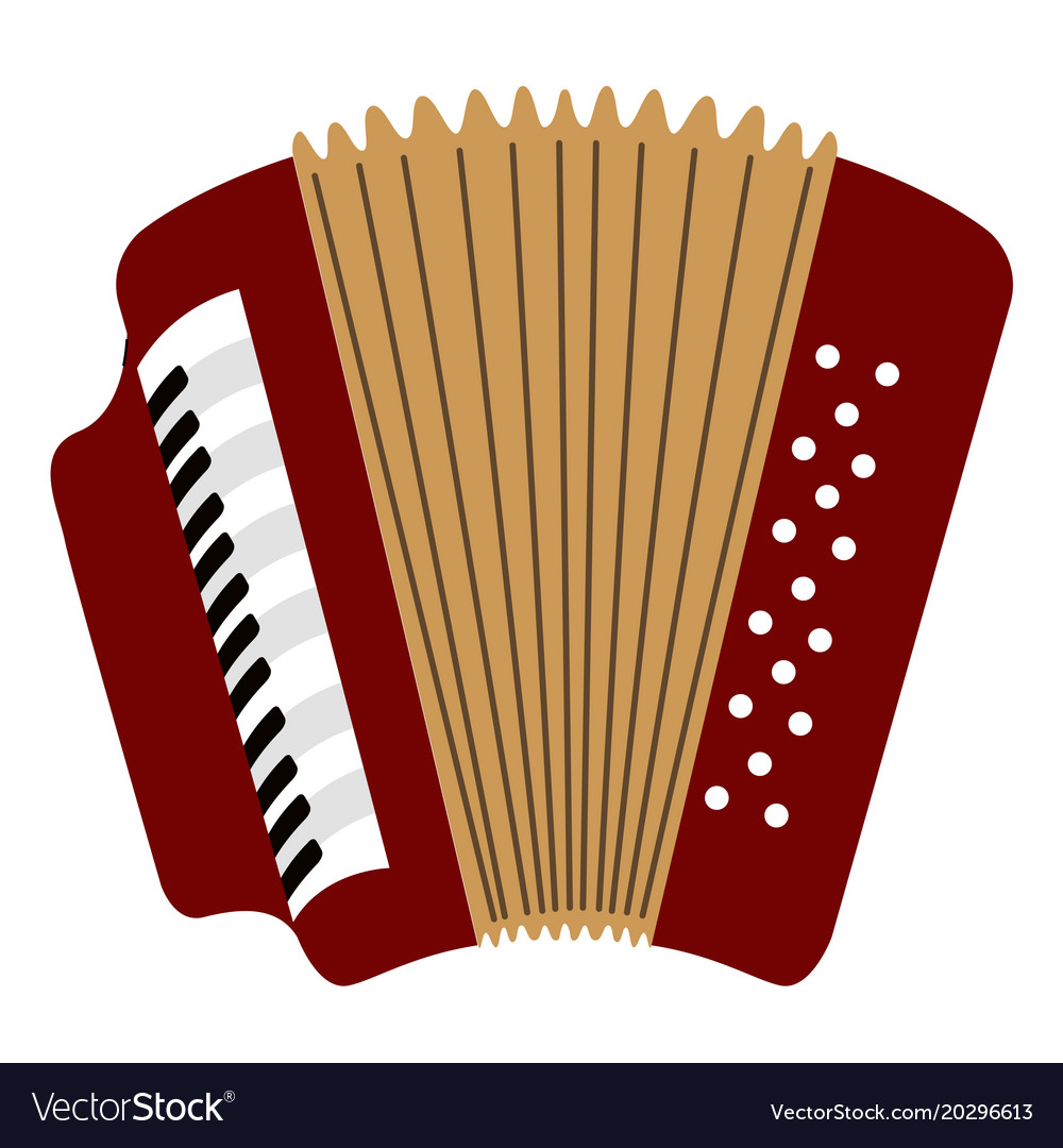 Isolated accordion icon musical instrument