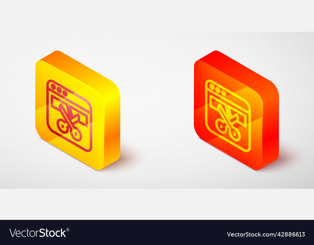 Isometric line video recorder or editor software vector image Isometric line video recorder or editor software