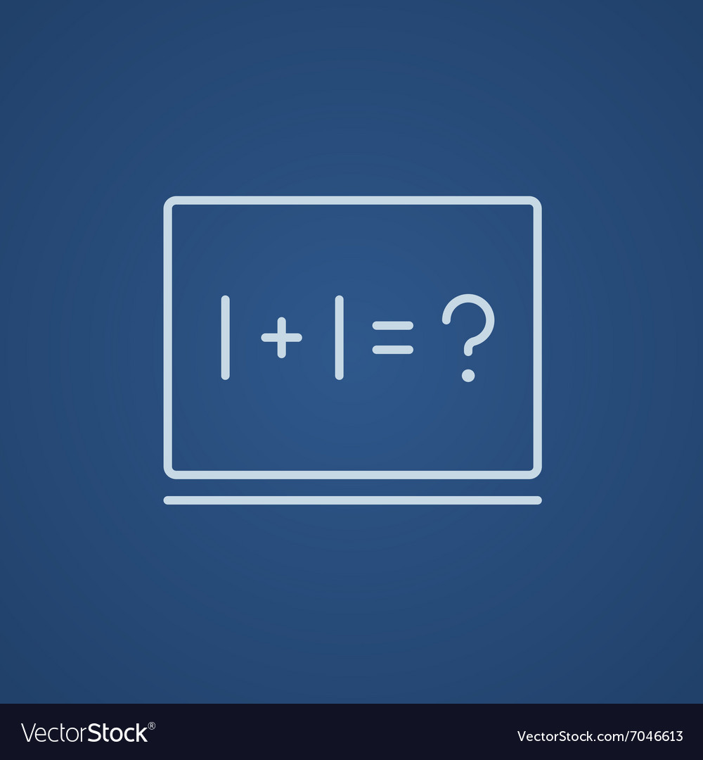 Maths example written on blackboard line icon