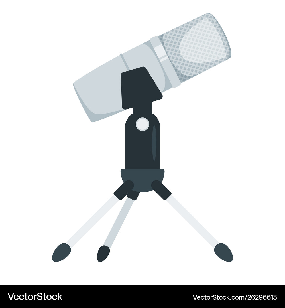 Microphone flat Royalty Free Vector Image - VectorStock