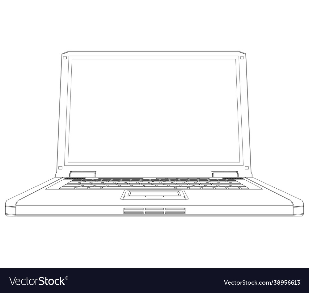 Notebook outline isolated on white background vector image Notebook outline isolated on white background