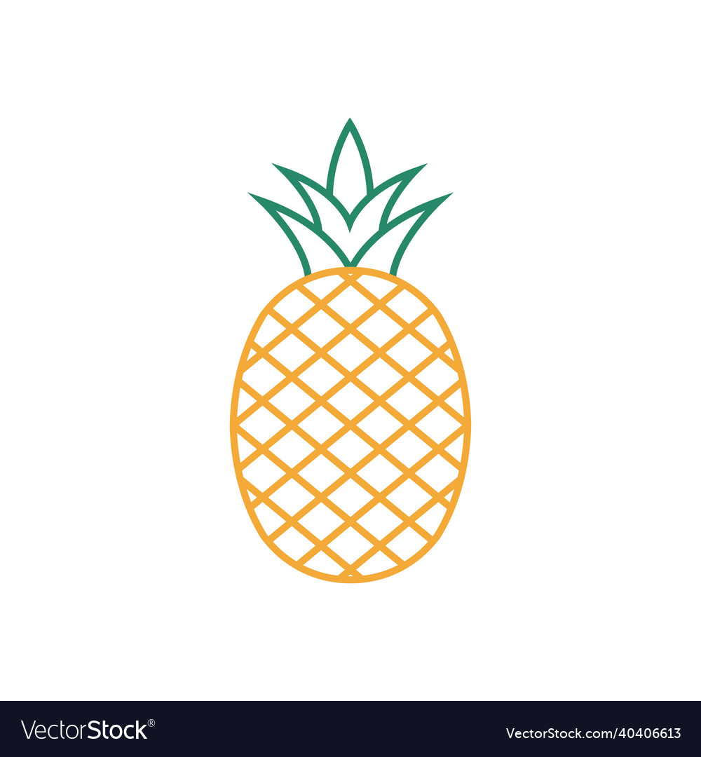 Pineapple fruit picon design template isolated