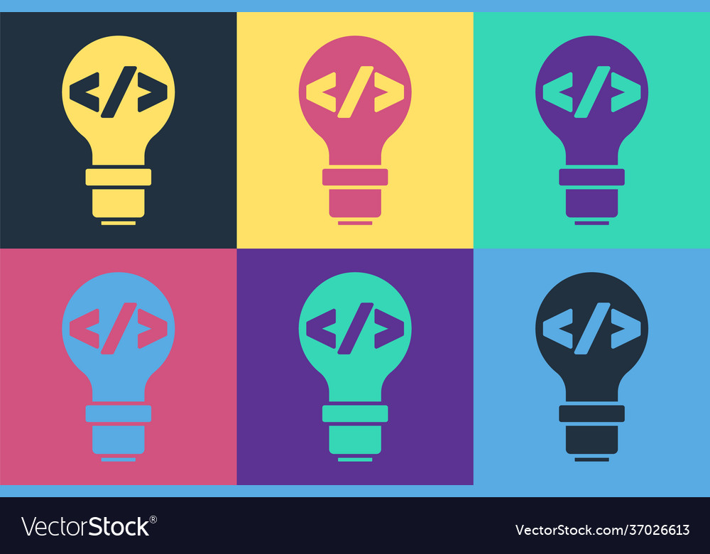 Pop art web design and front end development icon vector image Pop art web design and front end development icon