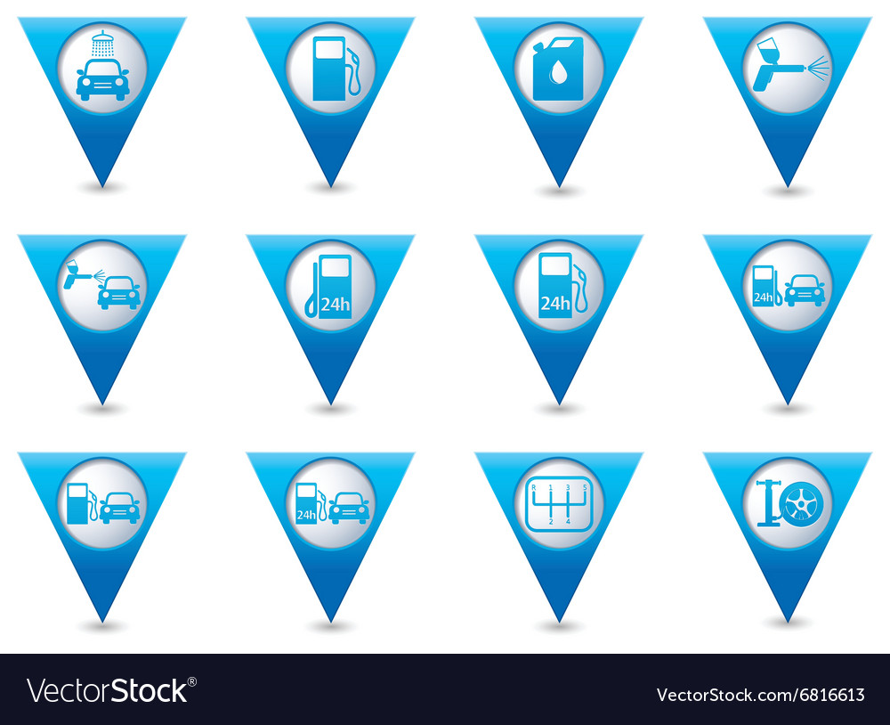 Set of pointers car service icons