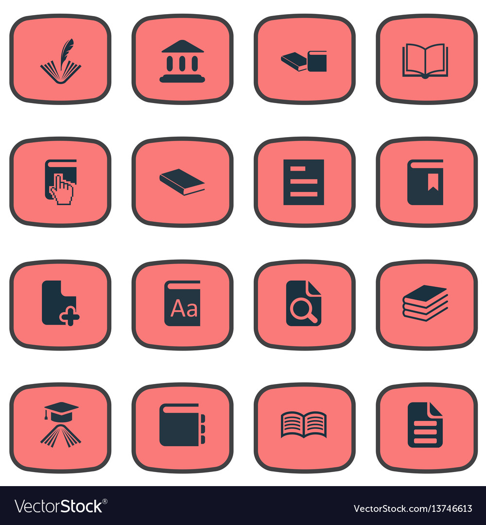 Set of simple books icons