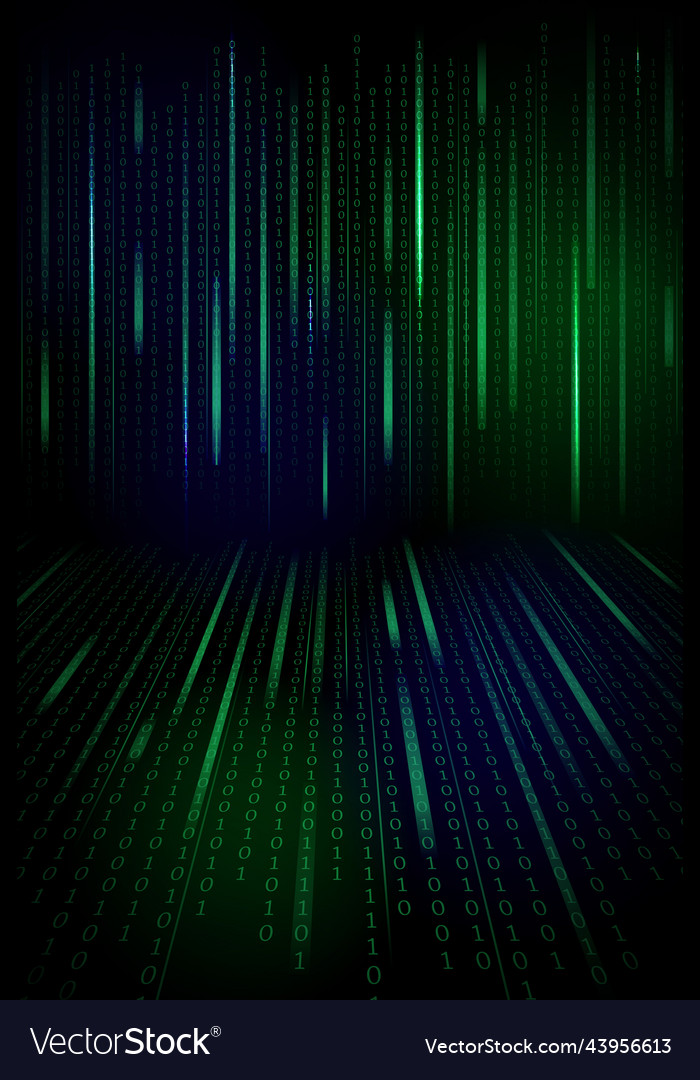 Stream of binary code design vector image Stream of binary code design
