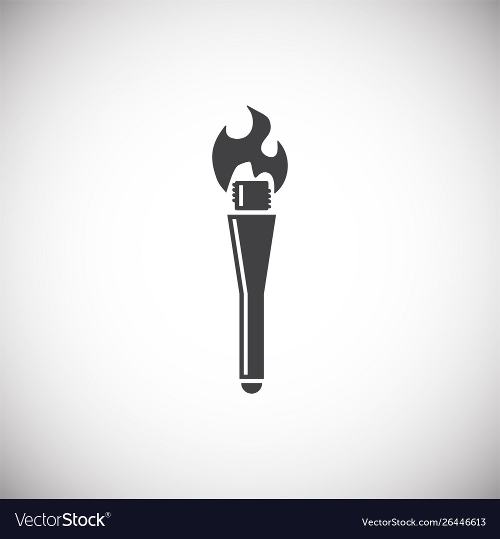 Torch icon on background for graphic and web vector image Torch icon on background for graphic and web