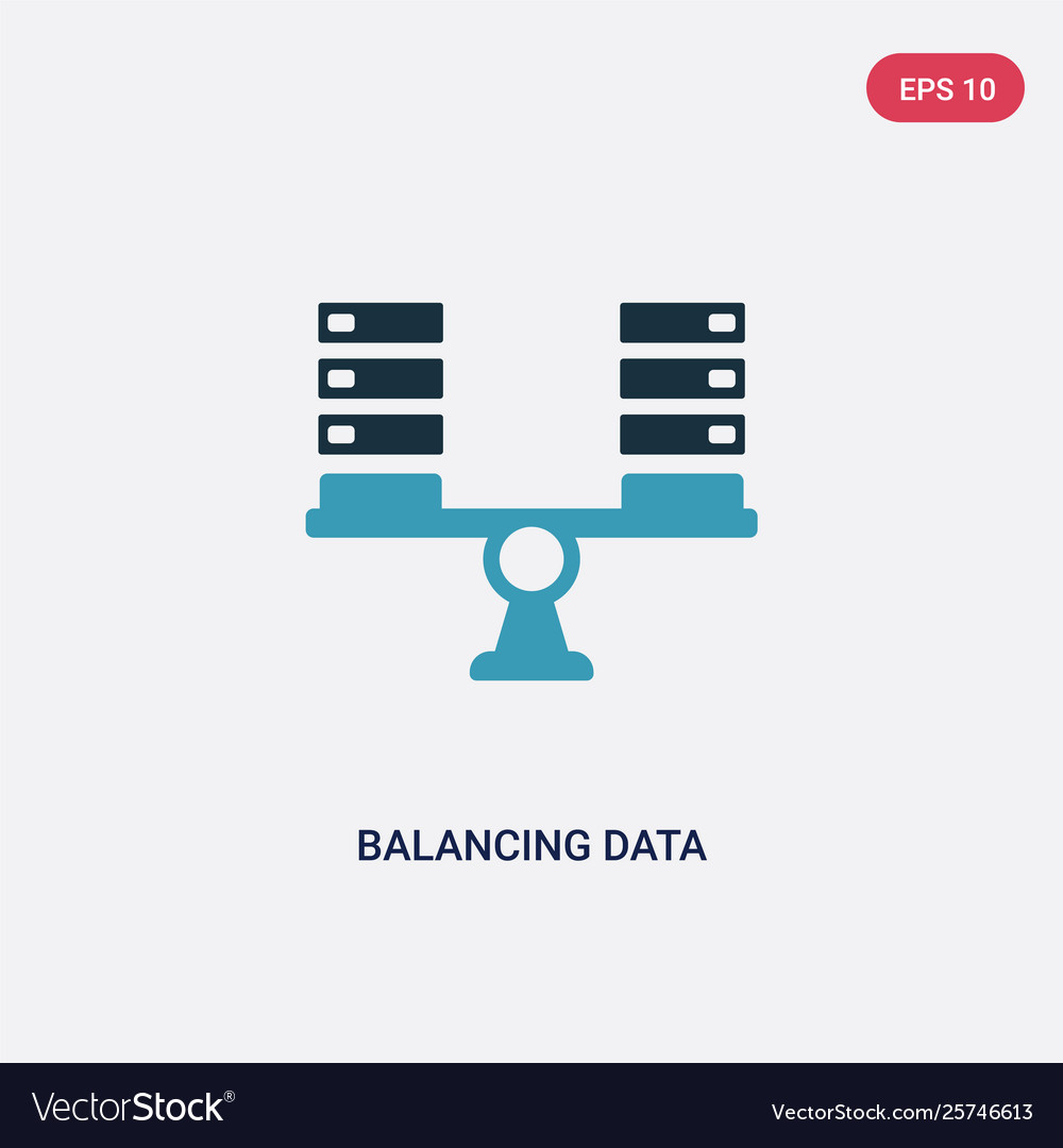 Two color balancing data icon from networking Vector Image Two color balancing data icon from networking