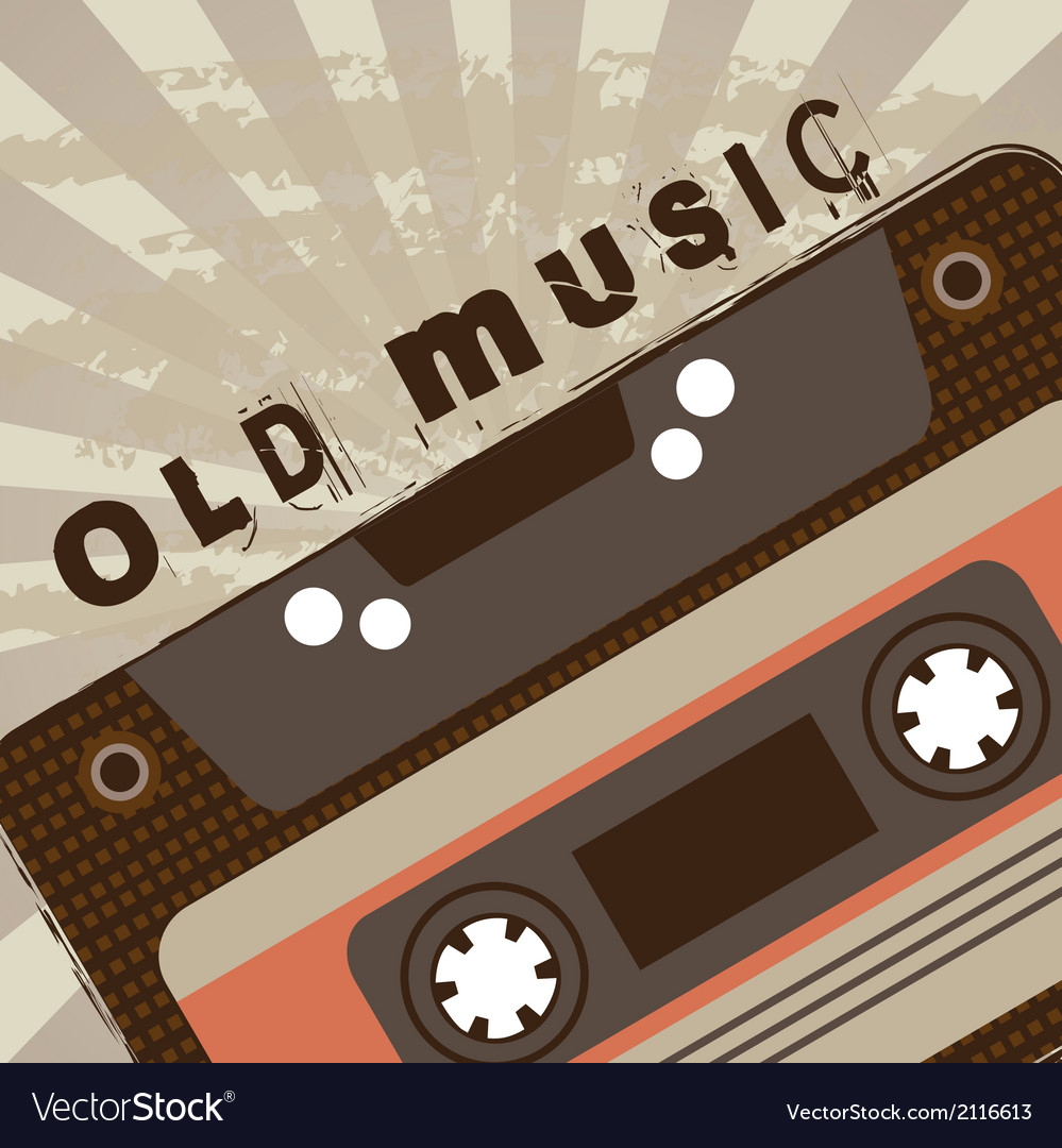 Vintage Cassette Over Grunge Background Royalty Free Vector