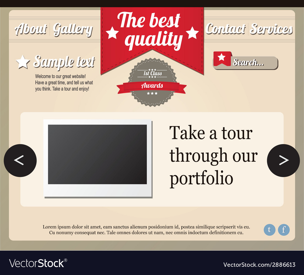 website template elements vintage style royalty free vector