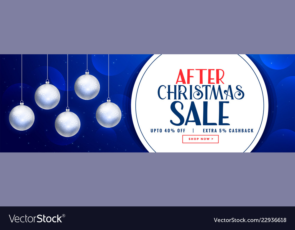 After christmas sale banner design with xmas balls