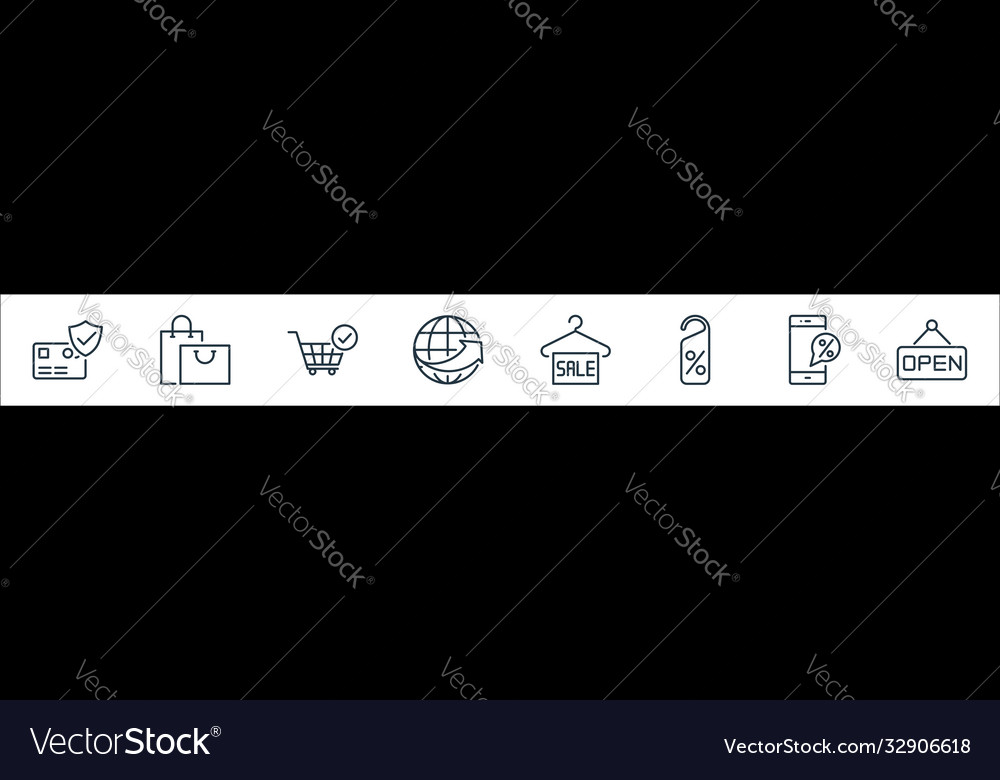 Ecommerce line icons linear set quality vector image Ecommerce line icons linear set quality