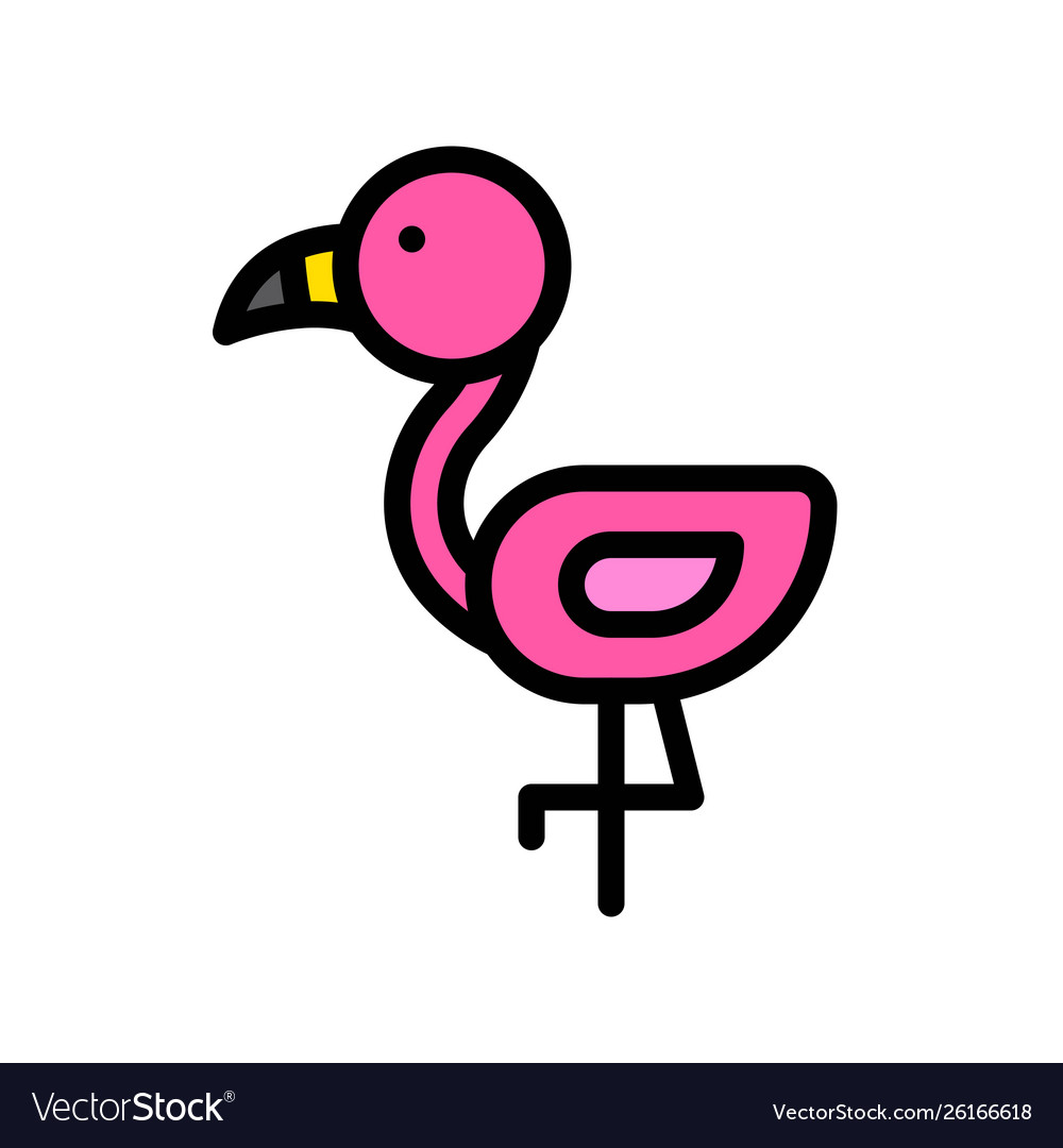 Flamingo tropical related filled style icon