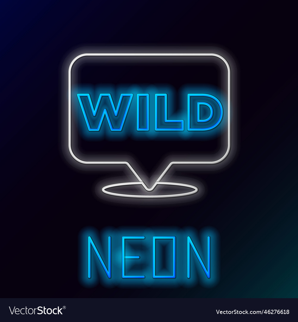 Glowing neon line pointer to wild west icon vector image Glowing neon line pointer to wild west icon