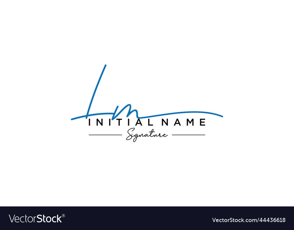 Initial lm signature logo template hand drawn