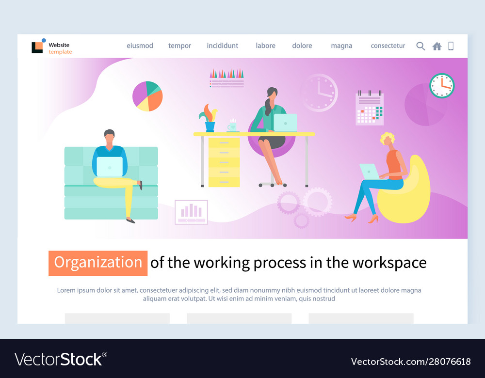 Organization working process at workplace web