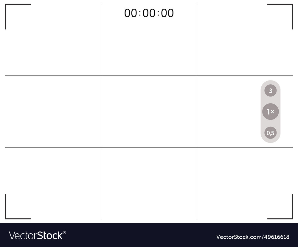 Phone camera horizontal viewfinder frame vector image Phone camera horizontal viewfinder frame
