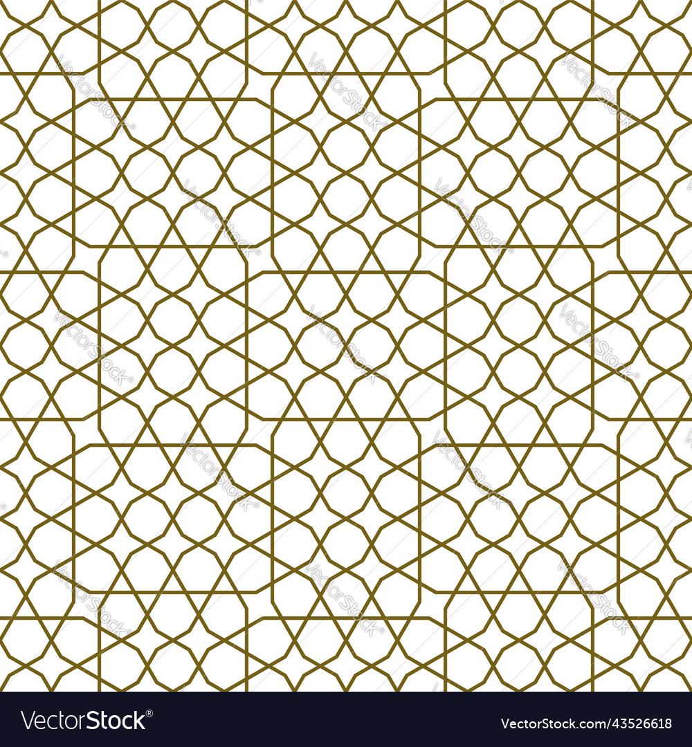 Seamless arabic geometric ornament in brown color