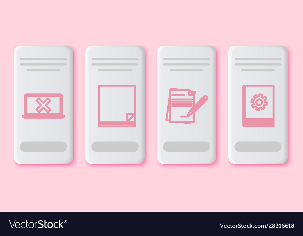 Set line laptop and cross mark on screen file vector image Set line laptop and cross mark on screen file