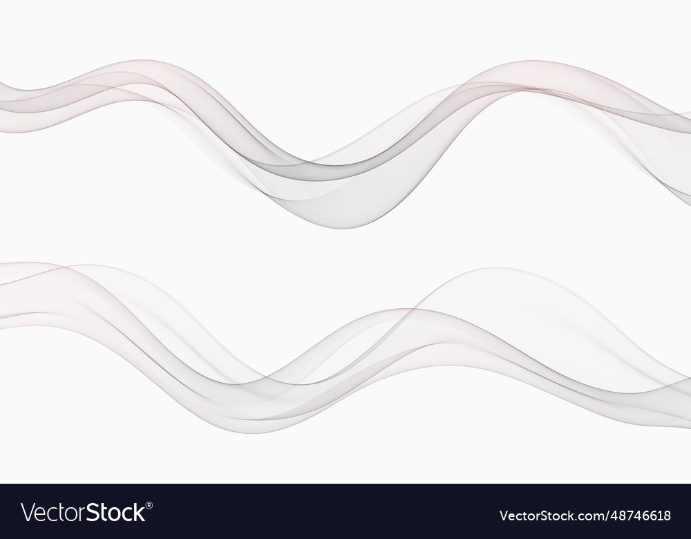 Set of gray abstract waves wavy lines vector image Set of gray abstract waves wavy lines