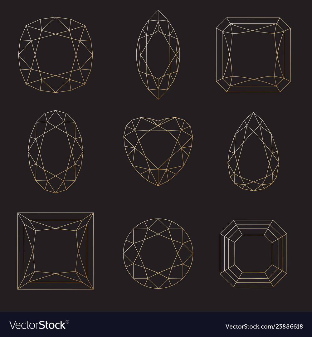 Set of polygonal frame border with copy vector image Set of polygonal frame border with copy