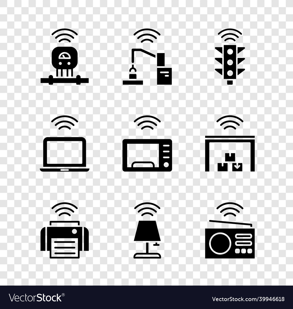 Set smart sensor robotic robot arm hand factory vector image Set smart sensor robotic robot arm hand factory